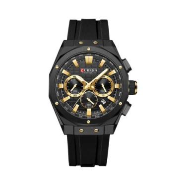 Imagem de Relógio Cronógrafo Masculino CURREN De 45mm Com Ponteiros Luminosos E 