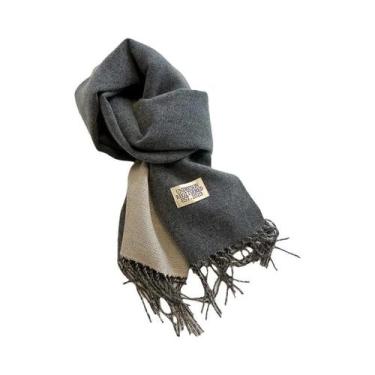 Imagem de Cachecol Feminino De Caxemira Quente Para Inverno, Estilo Coreano, Tri