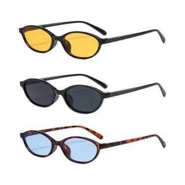 Imagem de Óculos De Sol Femininos Com Armação Pequena E Oval, Lentes Coloridas U