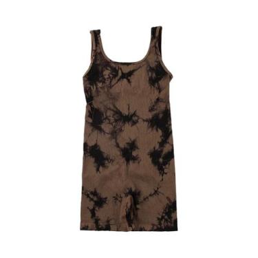 Imagem de Macacão De Yoga Feminino Sem Costas, Decote U, Sem Mangas, Cor Sólida,