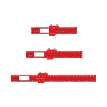 Imagem de Régua De Precisão Para Carpintaria 16 20 30 CM Em Alumínio Com Batente