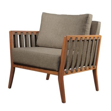 Imagem de Poltrona Helena Luxo Madeira Maciça Castellar Móbile Linho Cappuccino Linho Cappuccino