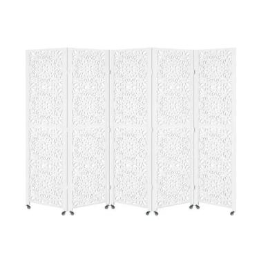 Imagem de 5 Biombo Pintado Sanfonado Com Rodinhas E Dobradiças Painel Mdf Folha 