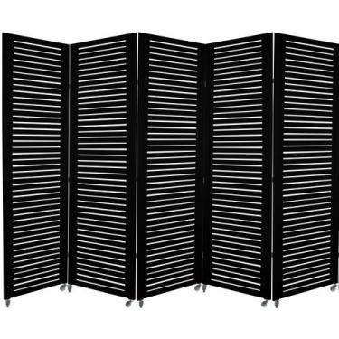 Imagem de 5 Biombo Pintado Sanfonado Com Rodinhas E Dobradiças Painel Mdf Folha 