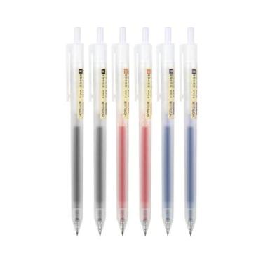 Imagem de Conjunto De Canetas Gel Retráteis 6/10 Peças 0,5mm Tinta Preta E Azul 