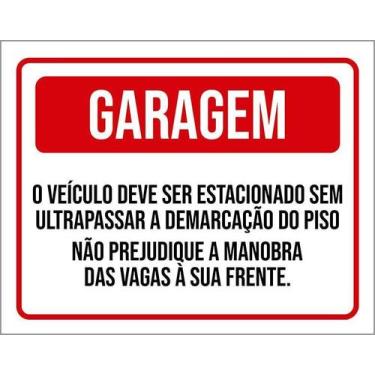 Imagem de Kit 5 Placa Acm Garagem Demarcação Piso 18X23 - Sinalizo