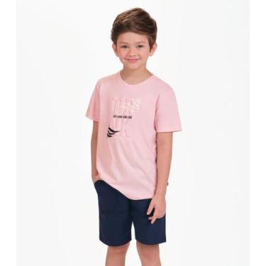 Imagem de Conjunto Camiseta com Bermuda Menino Trick Nick Rosa, 14, Rosa
