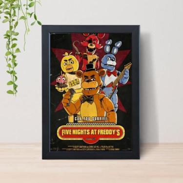 Imagem de Quadro Five Nights FNAF Filme A4 C/ Moldura e Vidro 05 Cor: Preto - Lo