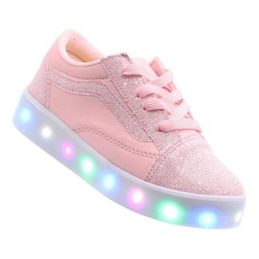Imagem de Tenis de Criança com Luz Brilha Acende Pisca Rosa Infantil Feminino Me
