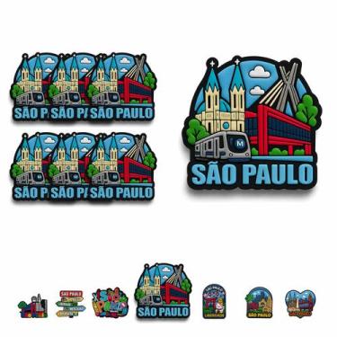 Imagem de 12 Imãs de Borracha Turístico Souvenir Centro de São Paulo - Portal da