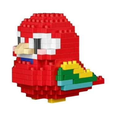 Imagem de Blocos De Montar Micro Mini Papagaio Colorido: Modelo 3D De Tijolos Pa