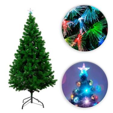 Imagem de Arvore de Natal Com Pisca Pisca Led Colorido Estrela 137x14cm - shop m