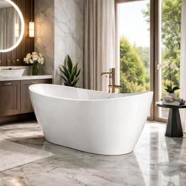 Imagem de Banheira Freestanding RM Decor Romanic Imersão Branco 1,7m