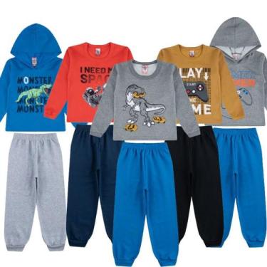 Imagem de Kit 5 Conjuntos De Moletom Infantil Inverno Menino Atacado  - TGS Conf