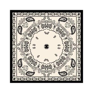 Imagem de Lenço de seda maitê paisley branco e preto - Piuka, Ouro 18k, 6 Meses
