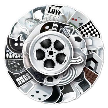 Imagem de Pacote de adesivos Anime Dice preto e branco, 50 unidades - yiweisai