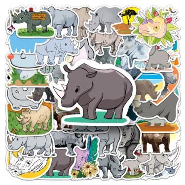 Imagem de Adesivos de vinil impermeável Rhino Animal 50 unidades/lote - yiweisai