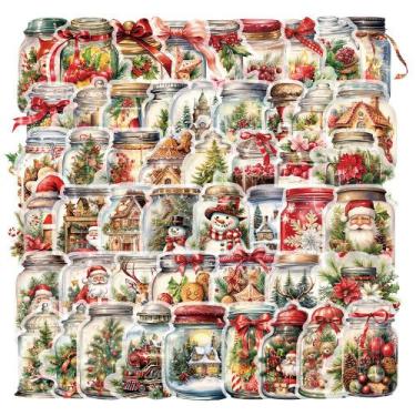 Imagem de Adesivos, garrafas de Natal, vinil impermeável para animais de estimaç