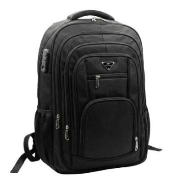 Imagem de Mochila Costas Grande Executiva 45 Litros 6 Compatimentos Notebook Reforçada Casual Preta-Masculino