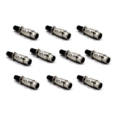 Imagem de Plug Canon Fêmea 3 Polos 10 Unidades