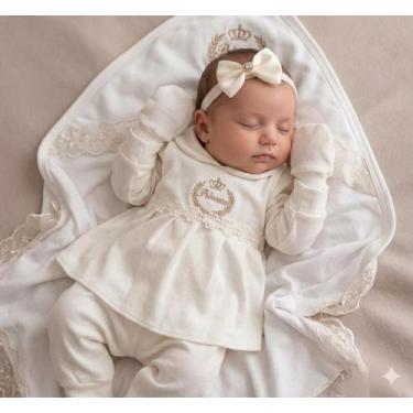 Imagem de Saída Maternidade Vestido Menina - Babylândia, Marfim