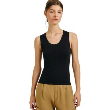 Imagem de Blusa Regata Hering Feminina Slim Decote U Em Tricô De Viscose Preto-Feminino