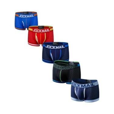 Imagem de Cuecas Boxer Masculinas De Nylon Respirável Em Pacote Com 5 Peças, Rou