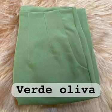 Imagem de Short Alfaiataria Moda Feminina - Laura e-Commerce, Verde oliva, M