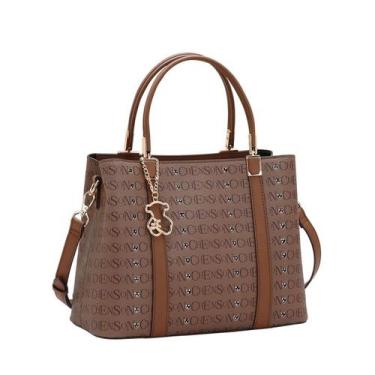 Imagem de Bolsa Feminina de Mão Chenson CG85397 Cristal Monograma Cor:Café, Café