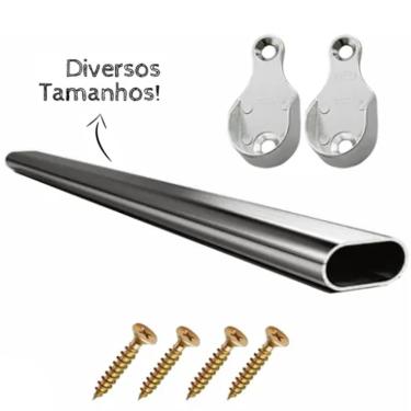 Imagem de Tubo Cabideiro 40cm Oval Arara Para Guarda Roupas