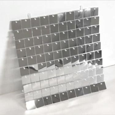 Imagem de Kit 120 Painéis Mágicos Decorativos Lantejoula Shimmer Wall Prateado -