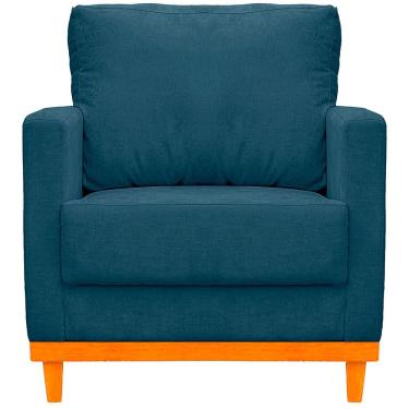 Imagem de Poltrona Berlim Tecido Impermeável Azul Ateliê do Conforto