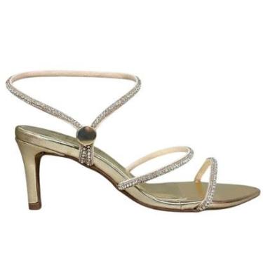 Imagem de Sandalia Feminina Salto Fino Bebece Strass Festa T6032-114-Feminino