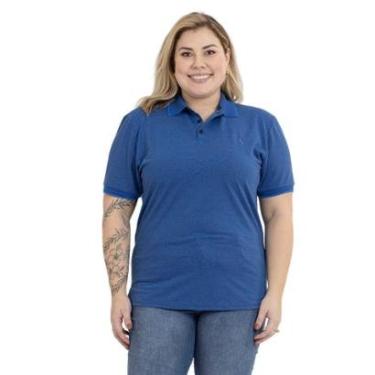 Imagem de Camisa Polo Plus Size Feminina Botões Dia a Dia Trabalho-Feminino