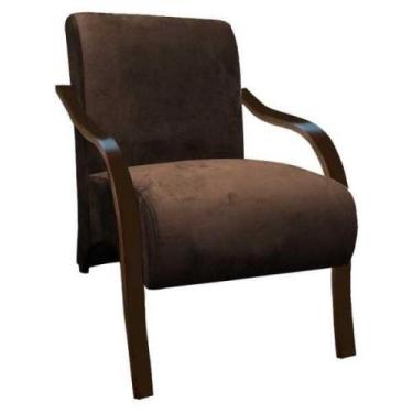 Imagem de Poltrona Vênus 01 Lugar, Braço Madeira Marrom - OUTRAS MARCAS