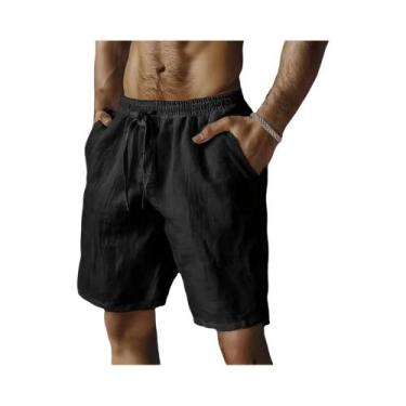 Imagem de Bermudas Masculinas Leves E Respiráveis De Cor Sólida Para O Verão, Ca