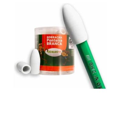 Imagem de Kit 48 Borrachas Ponteira Oval Escolar Leonora Cor Branca