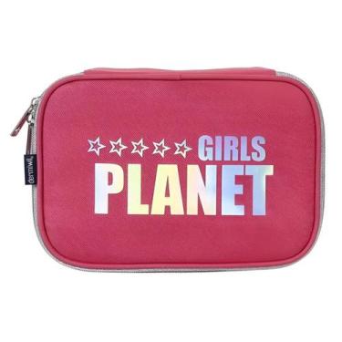 Imagem de Estojo Escolar Box Infantil Soft Luxo Planet Girls Cor:Rosa - Dermiwil
