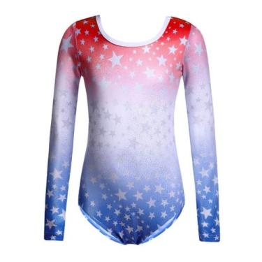 Imagem de Collant Zaclotre Infantil Feminino Manga Longa Estrelas Brilhantes