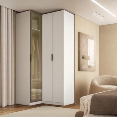 Imagem de Guarda Roupa de Canto 3 Portas 1 Reflecta Altezza Clean Belmax Cor:Bra