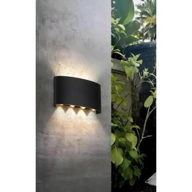 Imagem de Kit 4 Arandelas LED Meia Lua 8W Preto 3000K - Congratulations Store