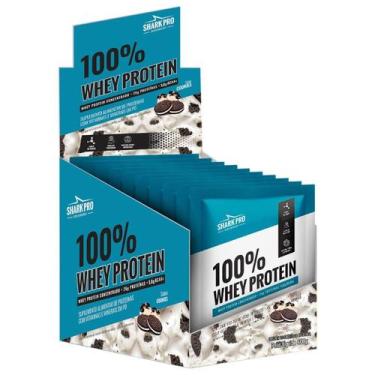 Imagem de 100% Whey Protein - 10 Sachês 40g Cookies - Shark Pro - Shark Pro Supl
