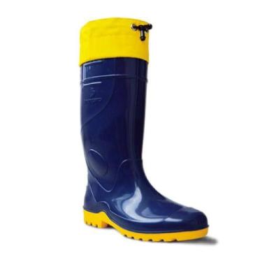 Imagem de Bota Impermeável Azul com Polaina Extra Longa Nº42 - Solado Antiderrap