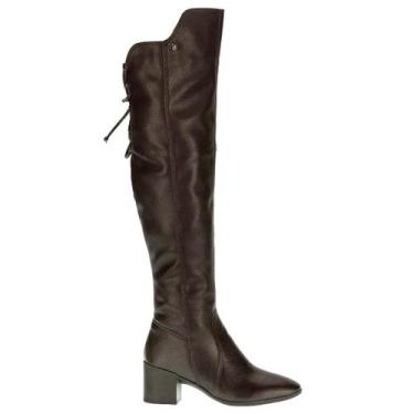 Imagem de Bota Bottero Cano Longo Salto Couro Amarração 347805, 35, Dark brown