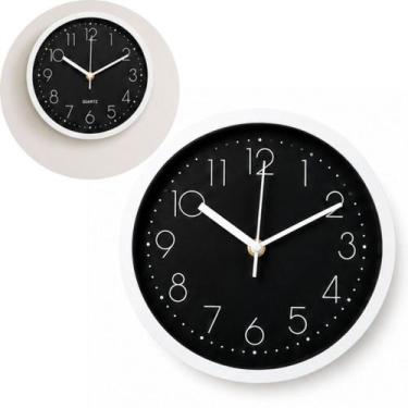 Imagem de Relógio de Parede 19,5cm Silencioso Quartz Minimalista Números Grandes