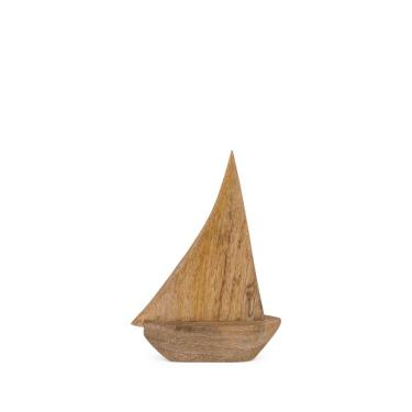 Imagem de Escultura Decorativa Barco em Madeira 24cm 21910P Mart