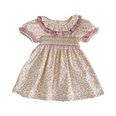 Imagem de Macacão De Algodão Para Bebês Meninas Com Bordado, Vestido De Manga Cu