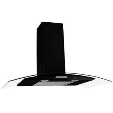 Imagem de Coifa De Parede Terim Vidro Curvo Black Duto Slim 90 Cm Preto 110V, 11