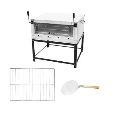 Imagem de Forno Gás Industrial Pedra Refratária Roma Inox 90 Firi90 + 1 Grade Extra + Pá Pizza -...