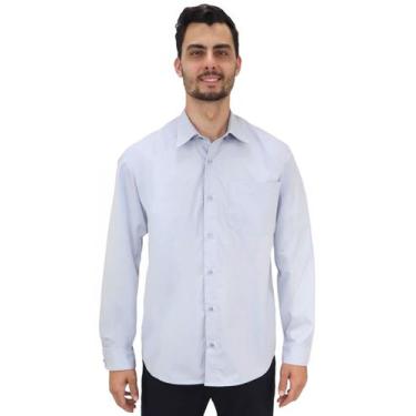 Imagem de Camisa social masculina manga longa - Demorgan Uniformes, Cinza, P